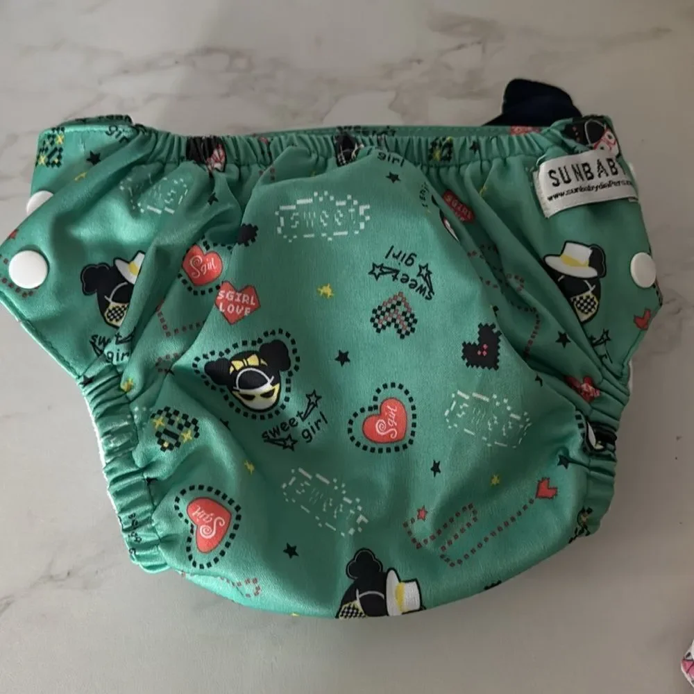 Bundle of 6 SUNBABY Cloth Diapers EUC